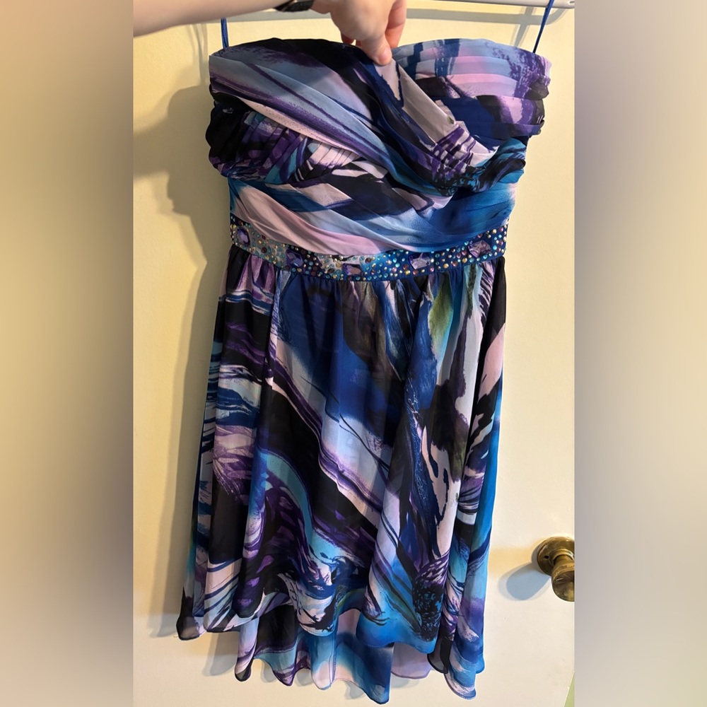 Strapless party homecoming cocktail dress